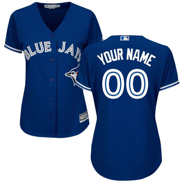 Women Toronto Blue Jays Majestic Royal Blue Alternate Cool Base Custom MLB Jersey